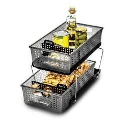 Madesmart 2 Level Storage With Divider Carbon