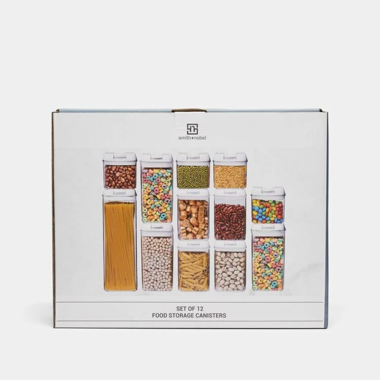 Smith & Nobel Food Storage Canister Set Of 12 3 Smith & Nobel Food Storage Canister Set Of 12