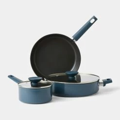 Smith & Nobel Forged Aluminum Blue 3 Piece Cookset