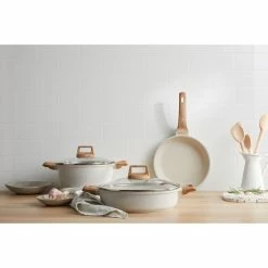 Smith & Nobel White Granite Plus 3 Piece Cookset -Deals Cutlery Store BP640723 nc