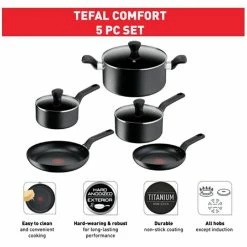 Tefal Comfort 5-Piece Hard Anodised Cookset -Deals Cutlery Store BP643699 nc 4