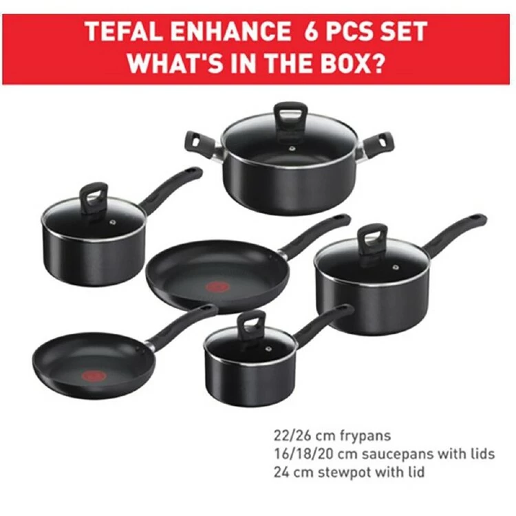 Tefal Enhance Induction Non-Stick 6 Piece Cook Set 3 Tefal Enhance Induction Non-Stick 6 Piece Cook Set