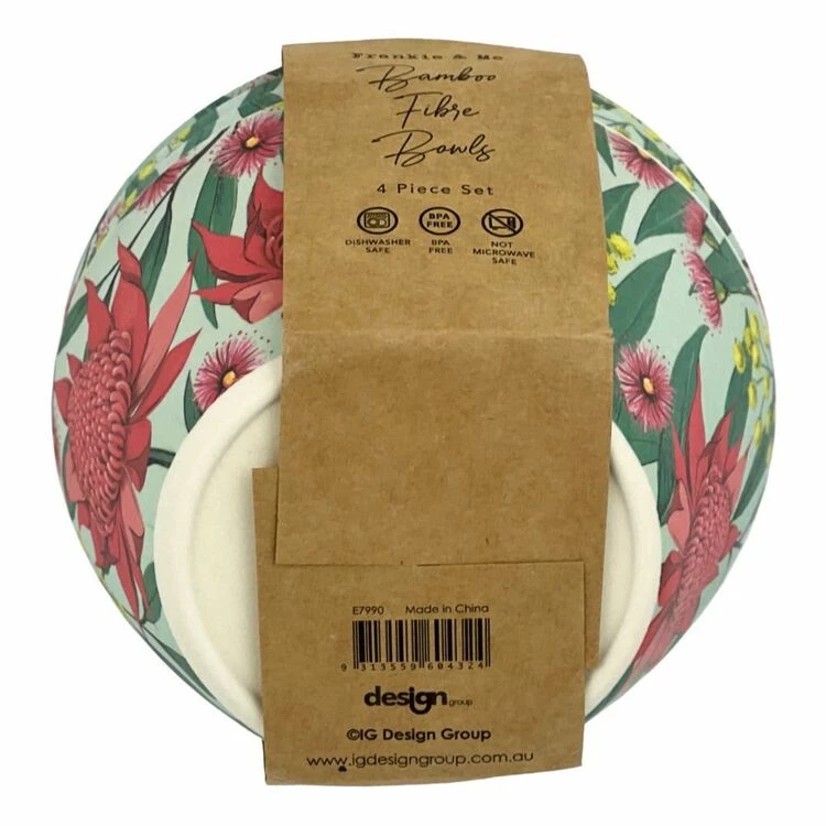 Frankie & Me Australiana Bamboo Bowl 4 Pack 14 Cm 3 Frankie & Me Australiana Bamboo Bowl 4 Pack 14 Cm