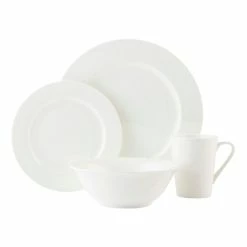 Casa Domani Pearlesque Rim 16-Piece Dinner Set