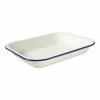 Wiltshire Enamel Oblong Pie Dish 1.5L Blue Rim