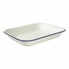 Wiltshire Enamel Oblong Baking Dish 2.5L Blue Rim