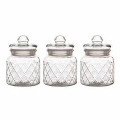 Casa Domani Trellis Storage Jars Set Of 3 Gift Boxed 650mL