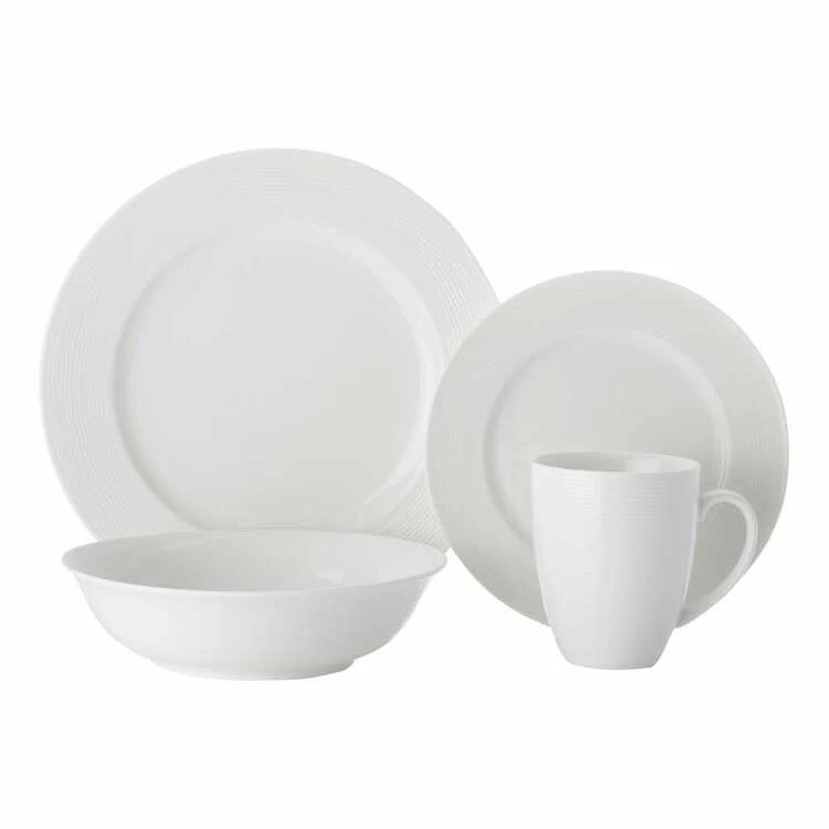 Casa Domani Casual White Evolve Rim 16 Piece Dinner Set 2 Casa Domani Casual White Evolve Rim 16 Piece Dinner Set
