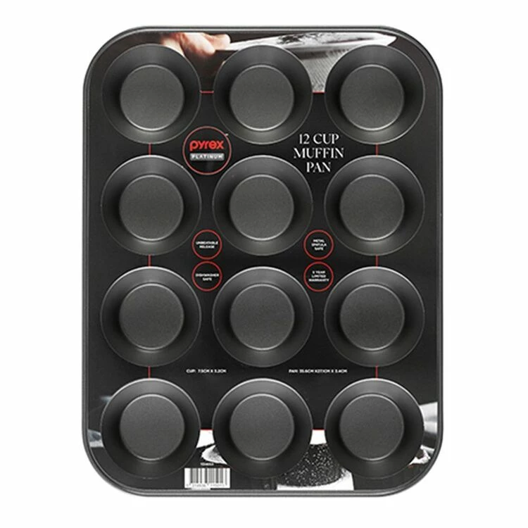 Pyrex Platinum 12 Cup Muffin Tray 3 Pyrex Platinum 12 Cup Muffin Tray
