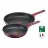Tefal Daily Chef Red Induction Non-Stick Twin Pack Frypans 22/28cm -Deals Cutlery Store SP 620513
