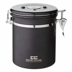Coffee Culture Matte Black Coffee Canister Medium
