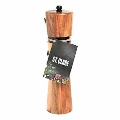 Classica St Clare Acacia And Black Steel Salt And Pepper Grinder 20cm