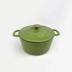 Smith & Nobel Luxe Cast Iron Casserole Green 5L