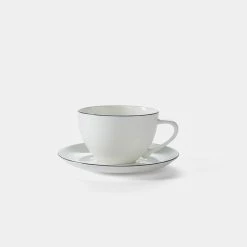 Jayson Brunsdon Homewares Jayson Brunsdon Oatley Noir 250 ML Rimmed Cup & Saucer