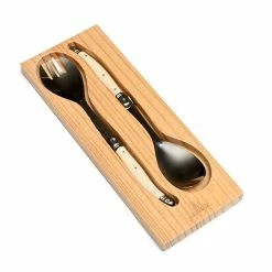 Laguiole Elite Pearl White/Ivory 2 Piece Salad Server Set