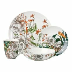Maxwell & Williams The Blck Pen Night Garden Flower Dinner Set 16 Piece