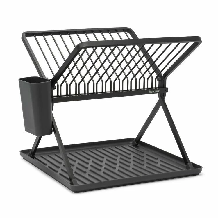 Brabantia Foldable Dish Drying Rack Dark Grey 3 Brabantia Foldable Dish Drying Rack Dark Grey