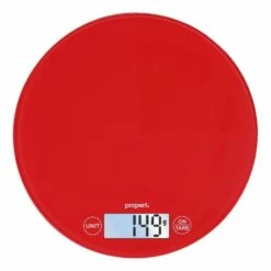 Propert 5 Kg Glass Kitchen Scale Red