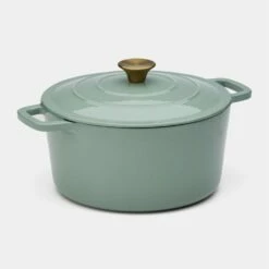 Smith & Nobel Luxe Cast Iron Casserole Light Green 5L